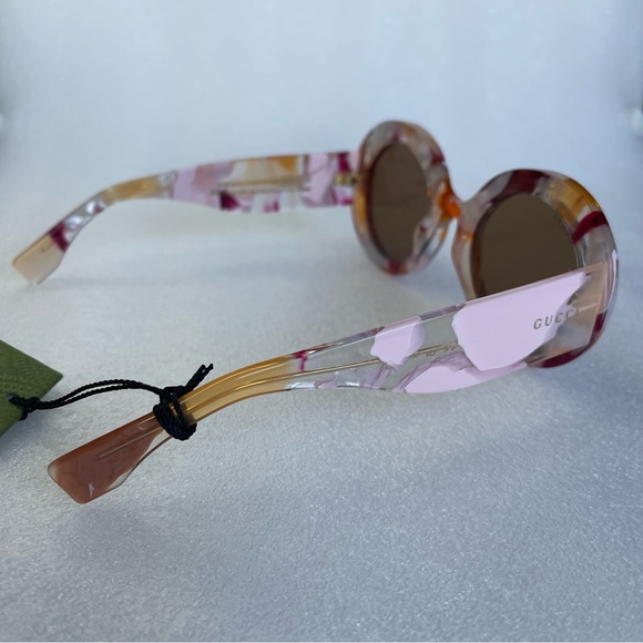 Gucci light pink/multicolour marbled pattern Sunglasses with case/certificate - Picture 2 of 10